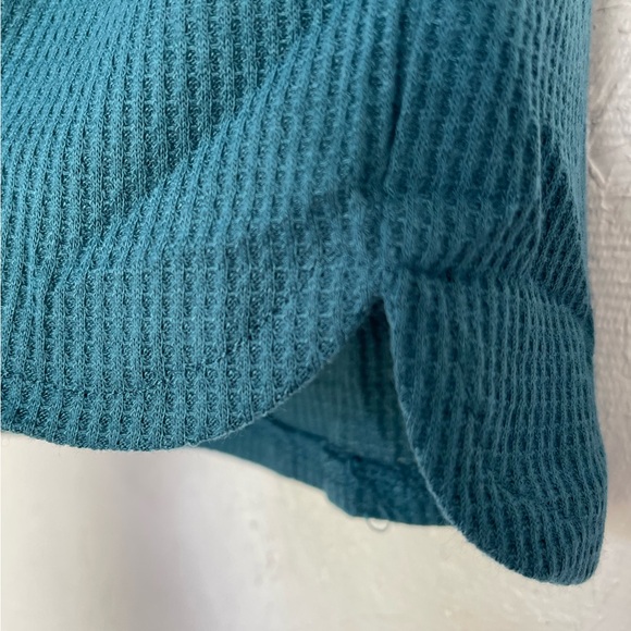 NWT Ekouaer Women 2 Piece Teal Loungewear Waffle Knit Short Sleeve Shorts Sm - Picture 9 of 11